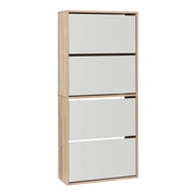 Scarpiera con 4 ante a ribalta e specchio effetto rovere beige 03_0010117