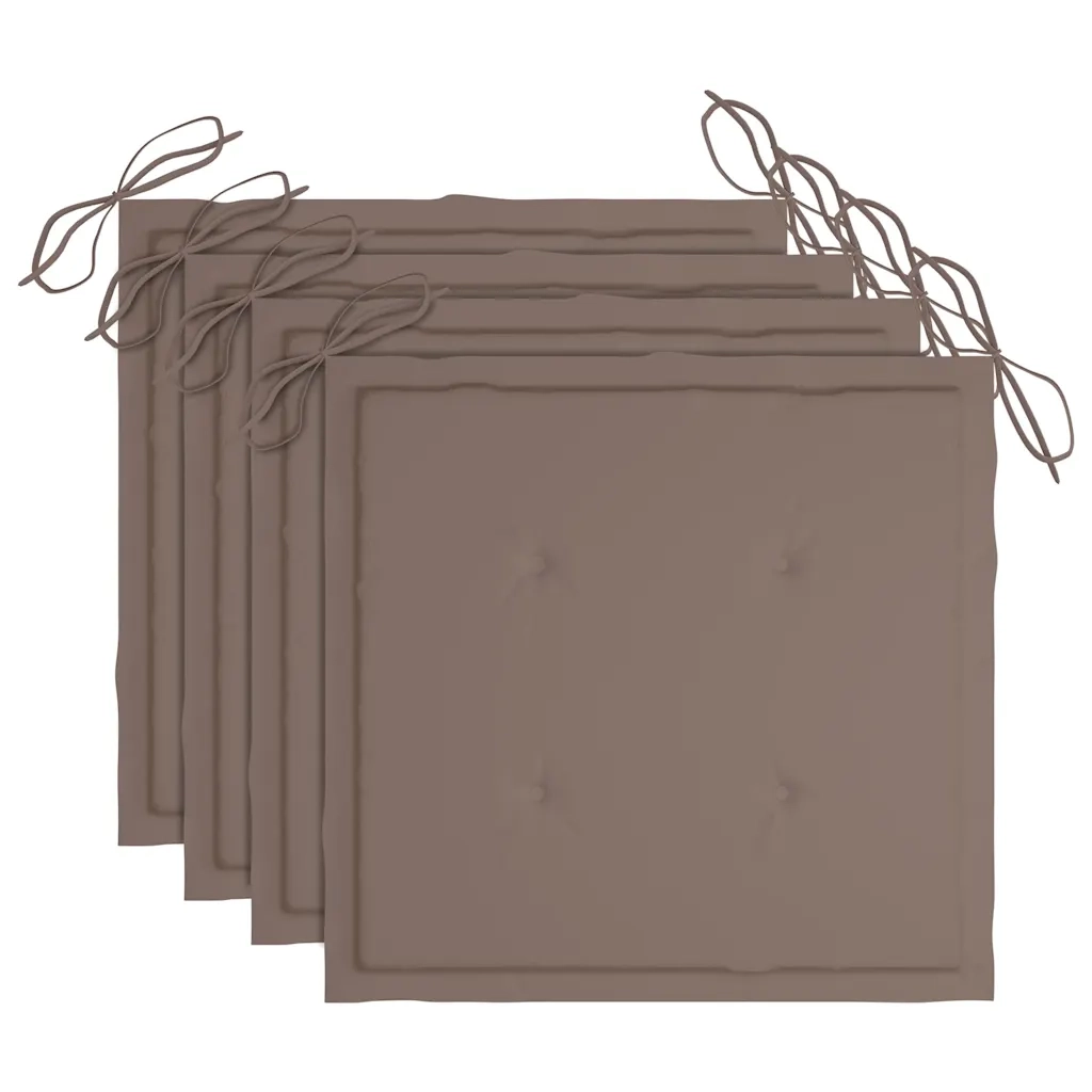 Sedie da Giardino con Cuscini 4 pz in Legno Massello di Acacia cod mxl 72247