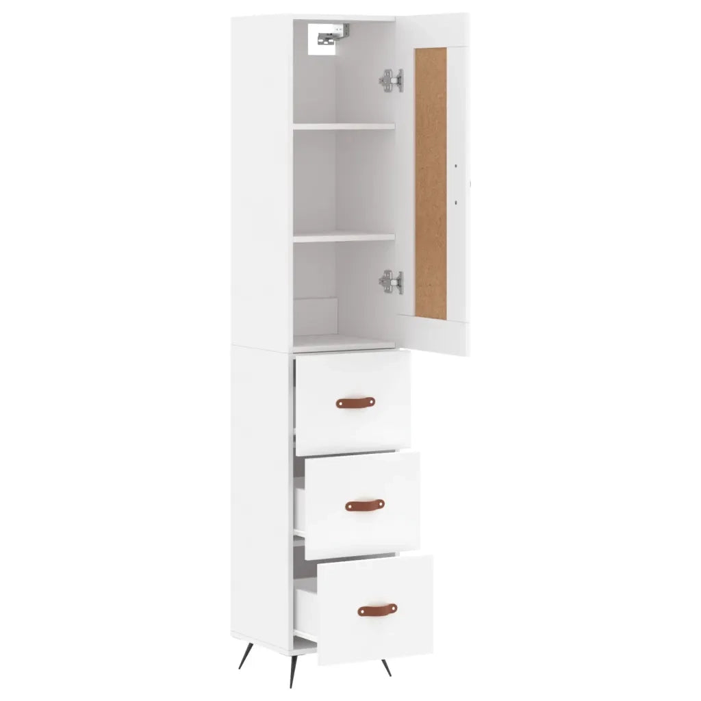 Credenza Bianca 34,5x34x180 cm in Legno Multistrato 3200169