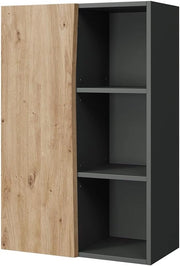 Mobiletto di media altezza Willow, Artigiano, 56 x 86 cm con 3 scomparti aperti, adatto al montaggio a parete per diverse dimensioni di bagno