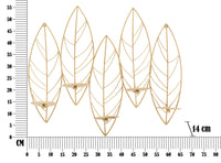 Portacandele da Parete 4 Posti 66x14x56 cm in Metallo Oro