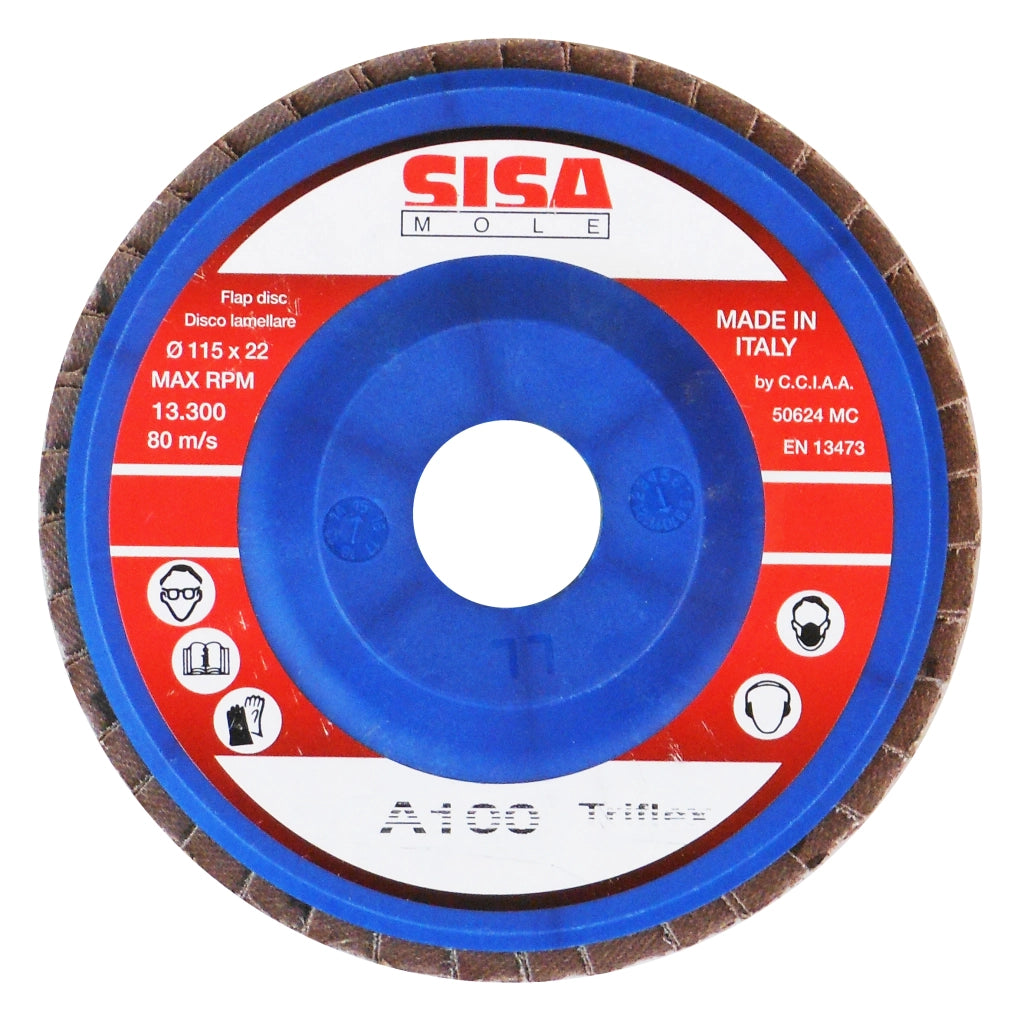 Sisa Mole DISCO LAMELLARE AL CORINDONE Ø mm. 115 - foro 22  grana 80 25.00 pz