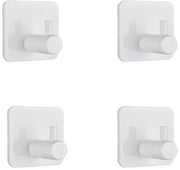Supporto per asciugamani senza perforazione - grappoli autoadesivi - set da 4 - bianco - acciaio inossidabile