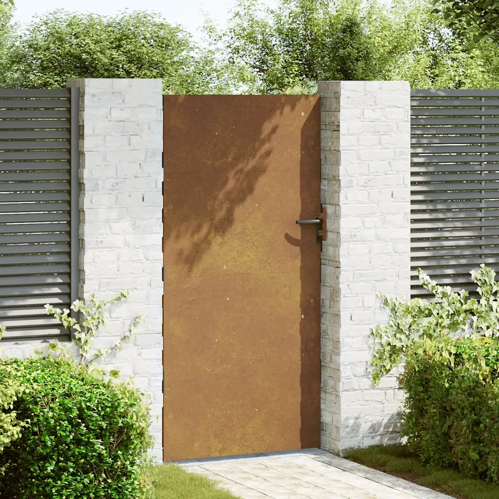 Cancello da Giardino 85x200 cm in Acciaio Corten