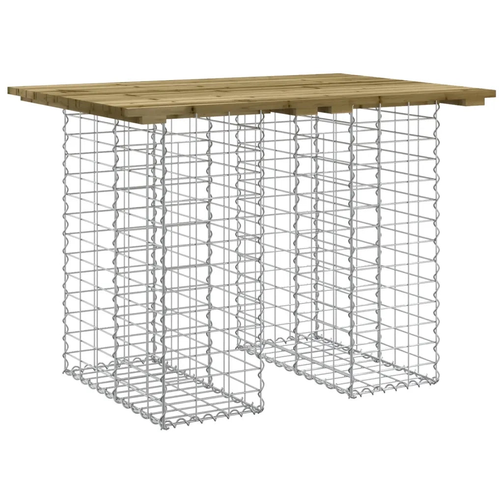 Tavolo da giardino in gabbione design 100x70x72 cm in legno di pino impregnato 834367