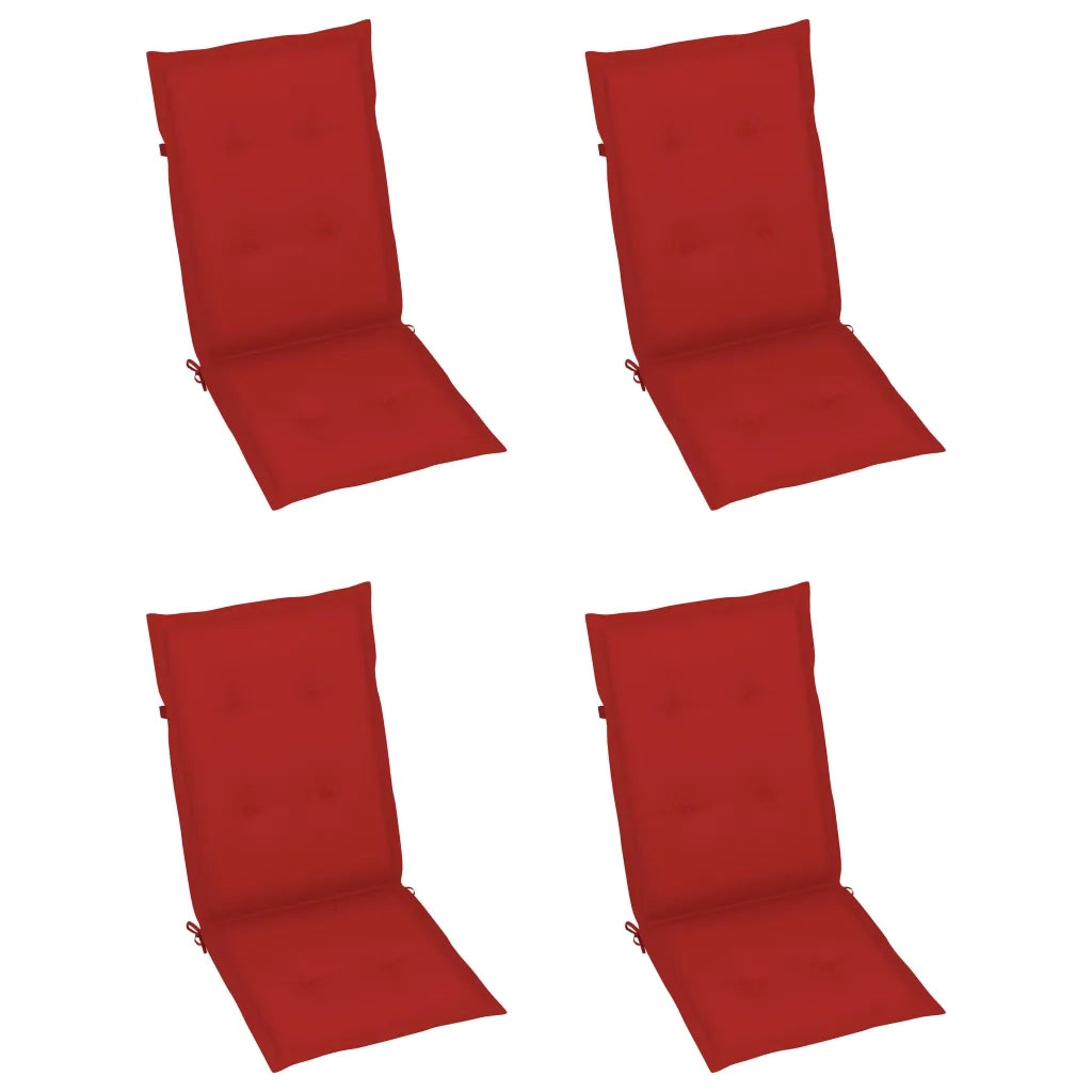 Sedie da Giardino Reclinabili 4 pz con Cuscini Massello Acacia cod mxl 22777