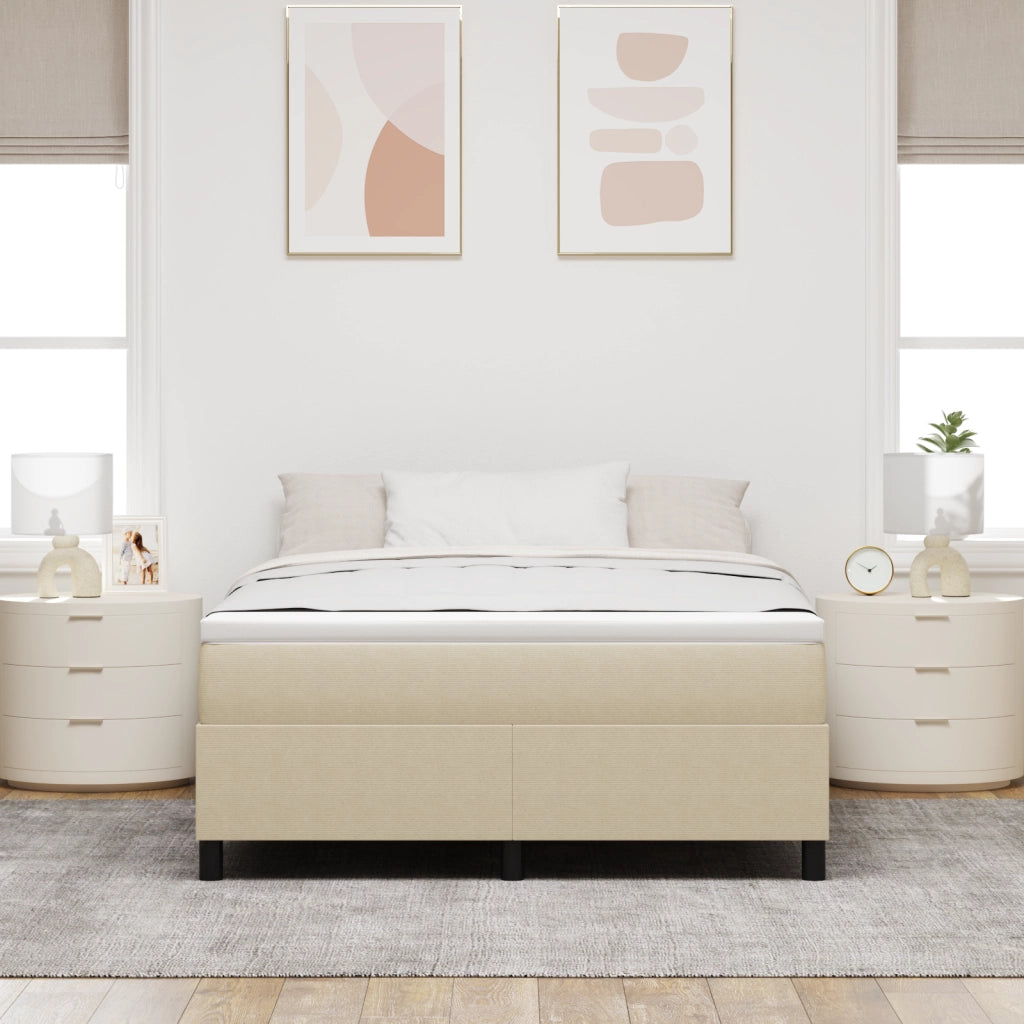 Letto Box Spring Verde Chiaro Grigio 160x200 cm Tessuto a Coste