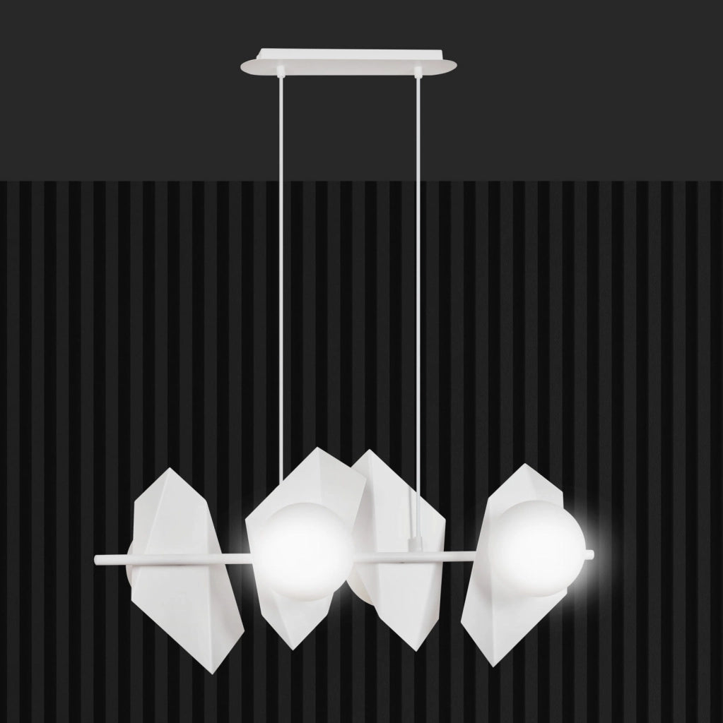 Lampadario Emibig Drifton bianco 4xE14 LED vetro metallo