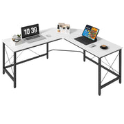 Scrivania Angolare Moderna con Struttura Metallo ¨C Zephmum ¨C Bianco 150x150x76 cm