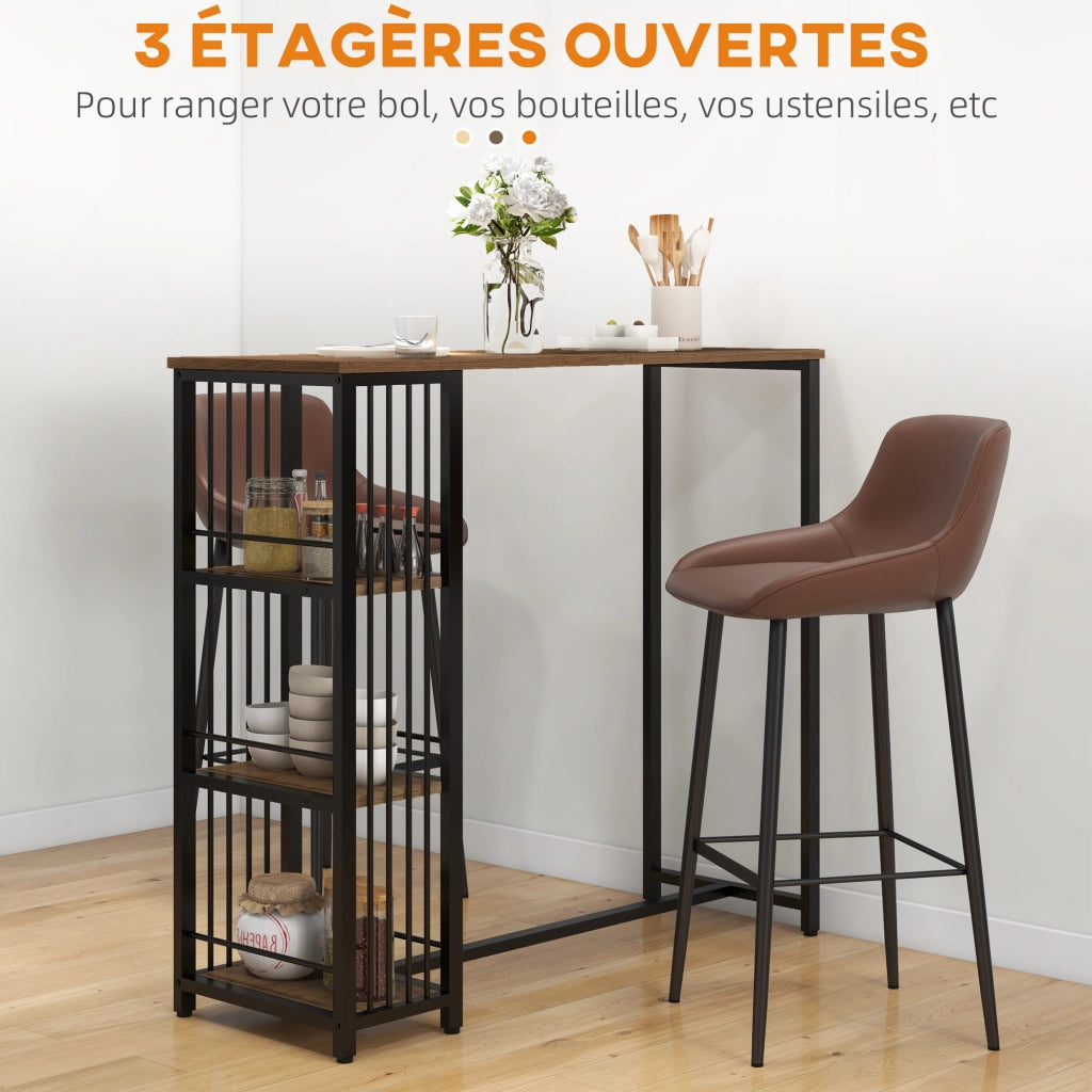 Tavolo da bar alto ¨C zephmum ¨C nero, acciaio, 120x40x105 cm