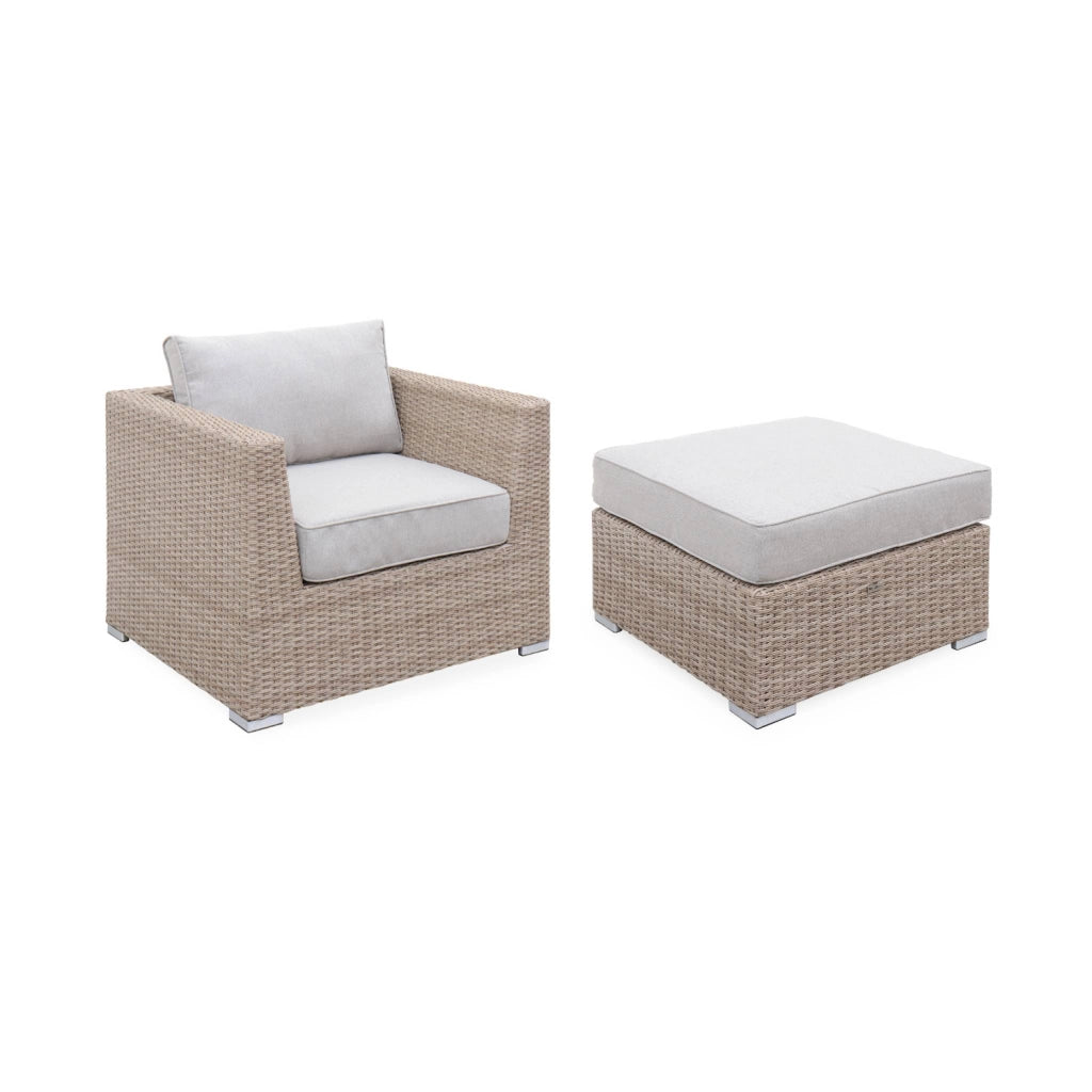 Salotto da giardino premium in resina intrecciata, 12-14 posti, beige