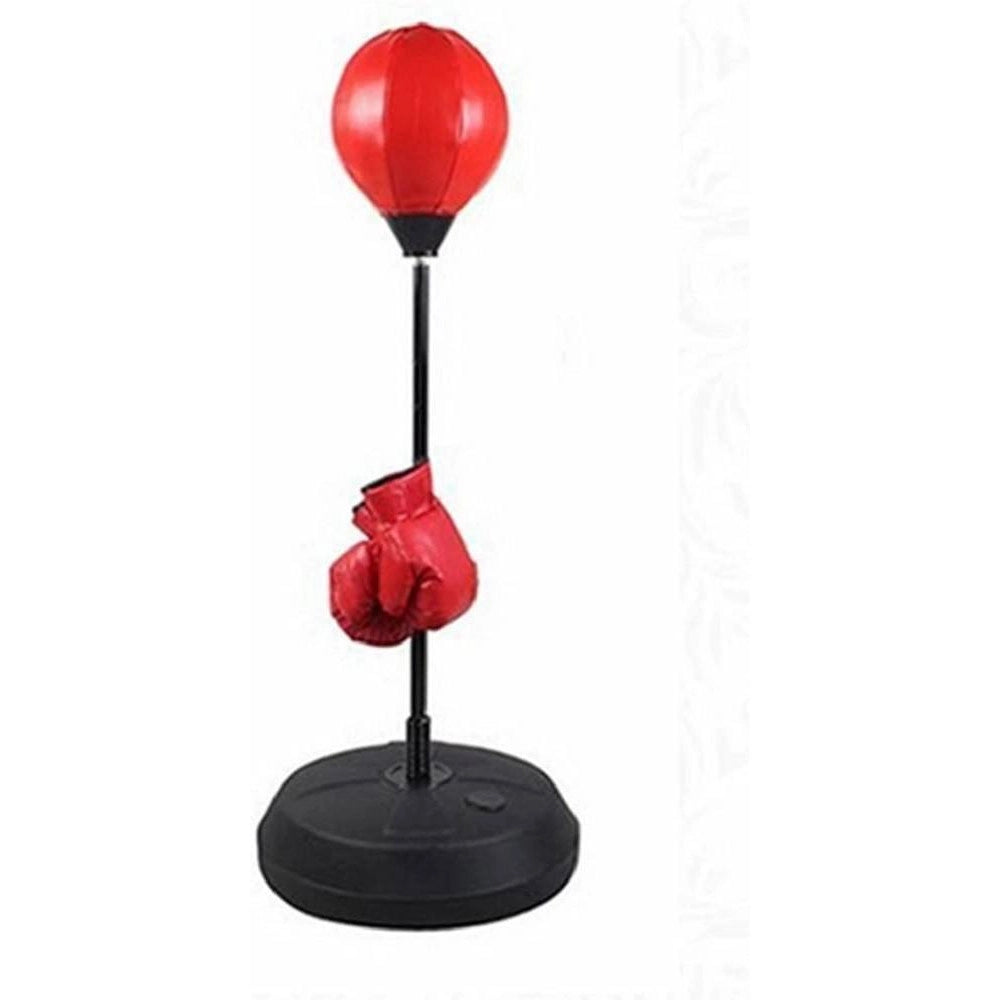 Trade Shop - Punching Ball Boxe Palla Base Alto 1,2mt Con Guanti Guantoni Adulti Adolescenti -