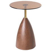 Tavolino rotondo in metallo marrone stile glamour soggiorno salotto elegante
