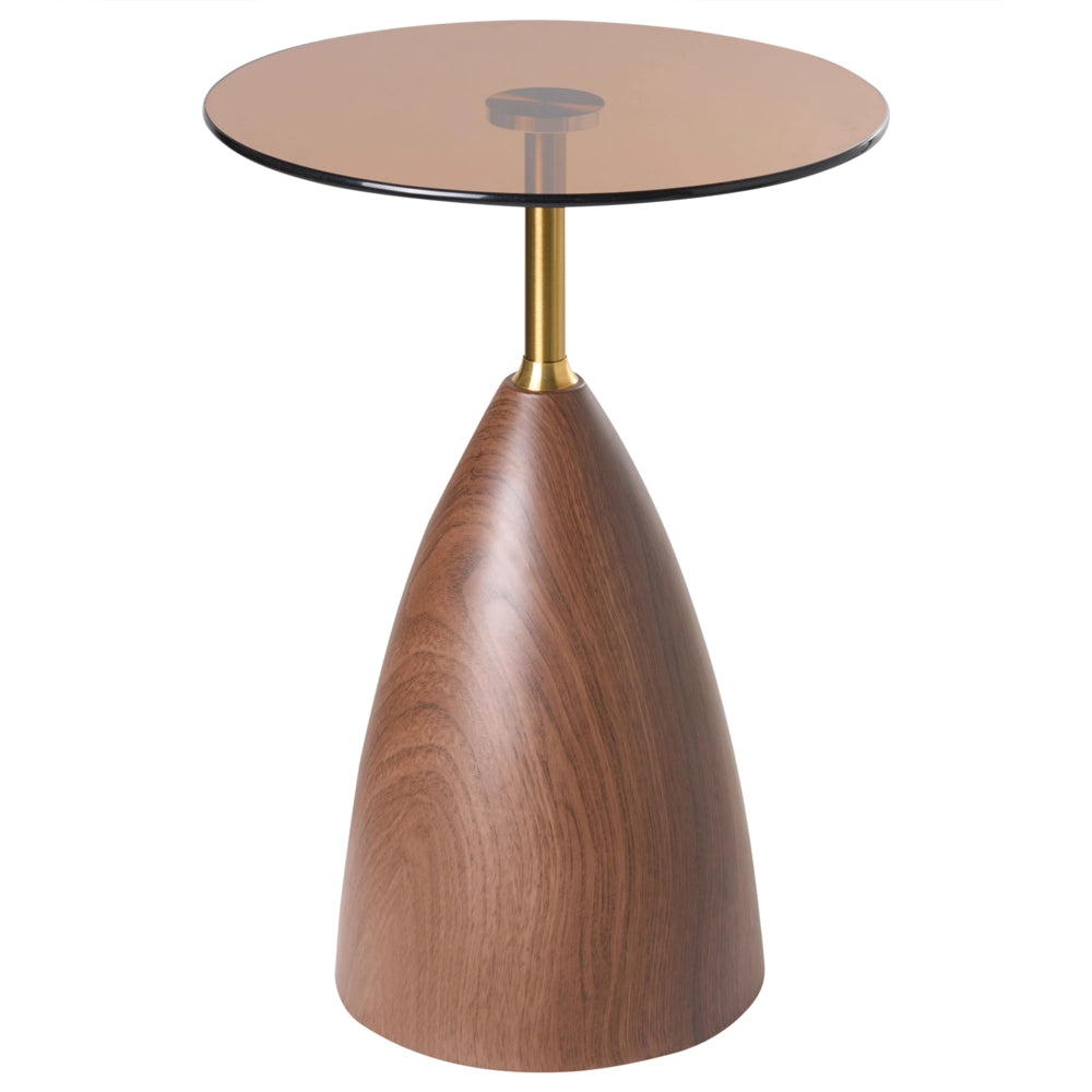 Tavolino rotondo in metallo marrone stile glamour soggiorno salotto elegante