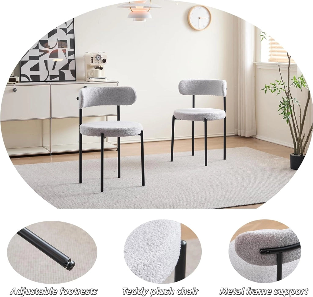 GrandCA HOME Set Tavolo e Sedie, Tavolo Rotondo da 100 cm + 4 Sedie Imbottite, Adatto per 4-6 Persone, (Marrone Chiaro e Grigio Chiaro)