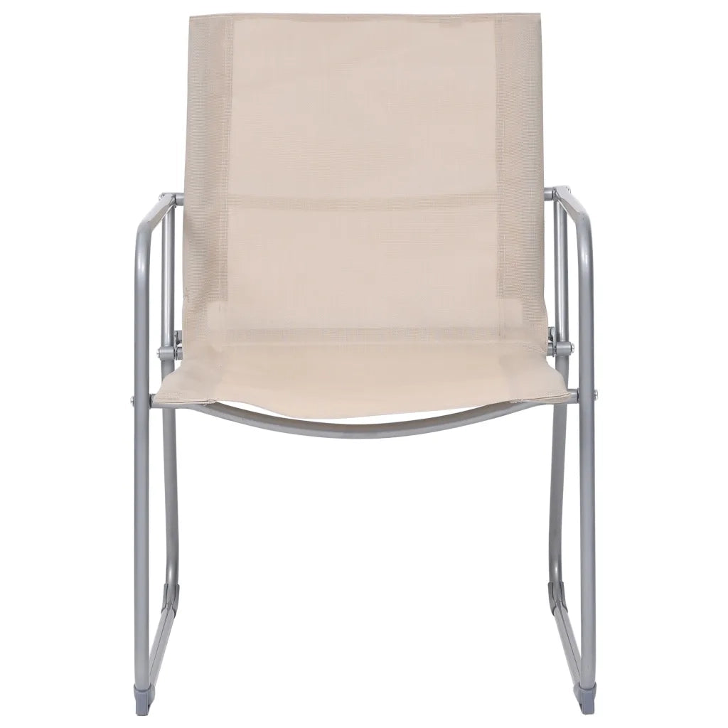 Set Divano da Giardino 4 pz in Tessuto e Acciaio Crema 44353