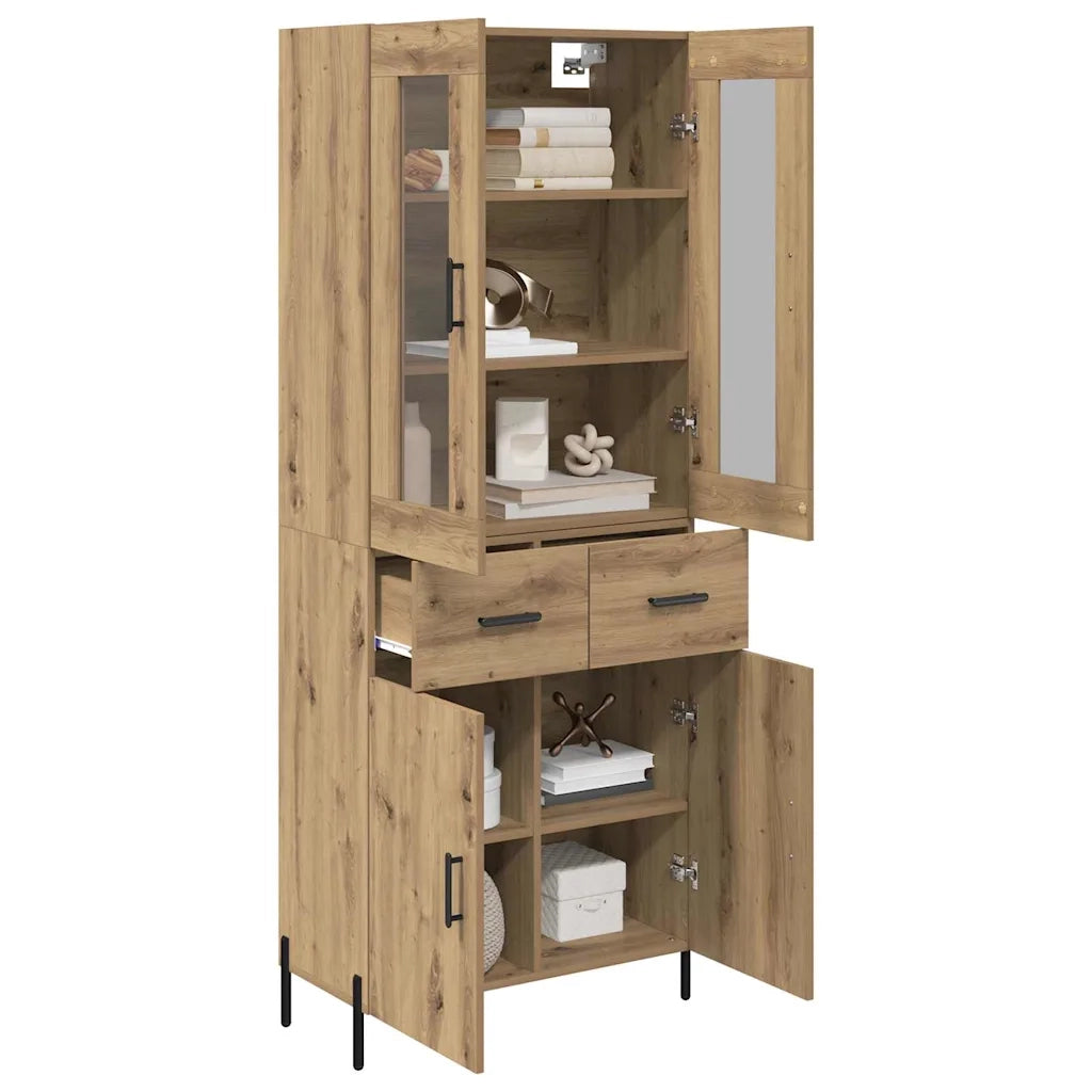 Credenza con Cassetto-Buffet-Armadio da cucina Rovere artigianale 69,5 x 34 x 180 cm 185863
