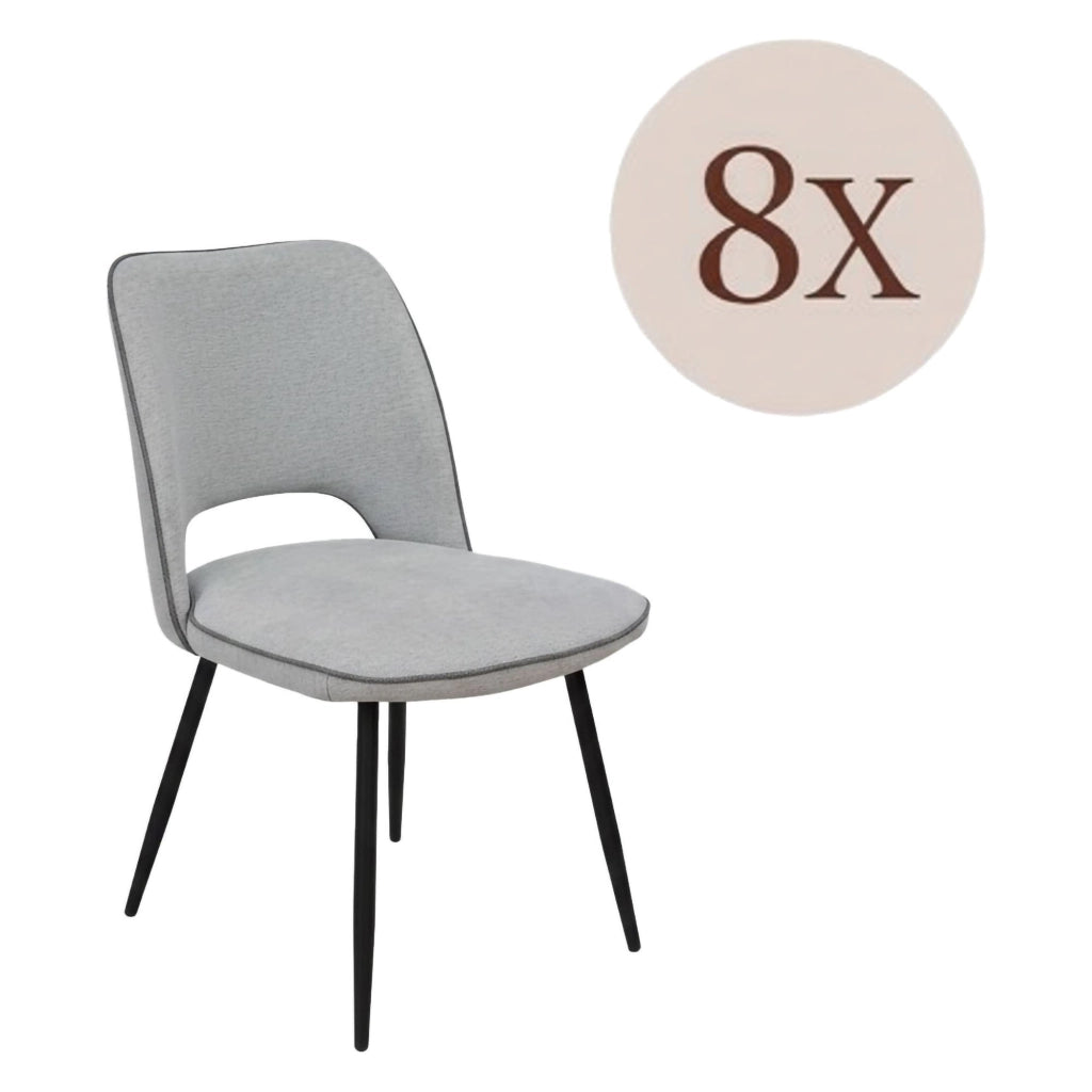 Staffolo, set di Sedie 8 Sedie, Grigio Chiaro