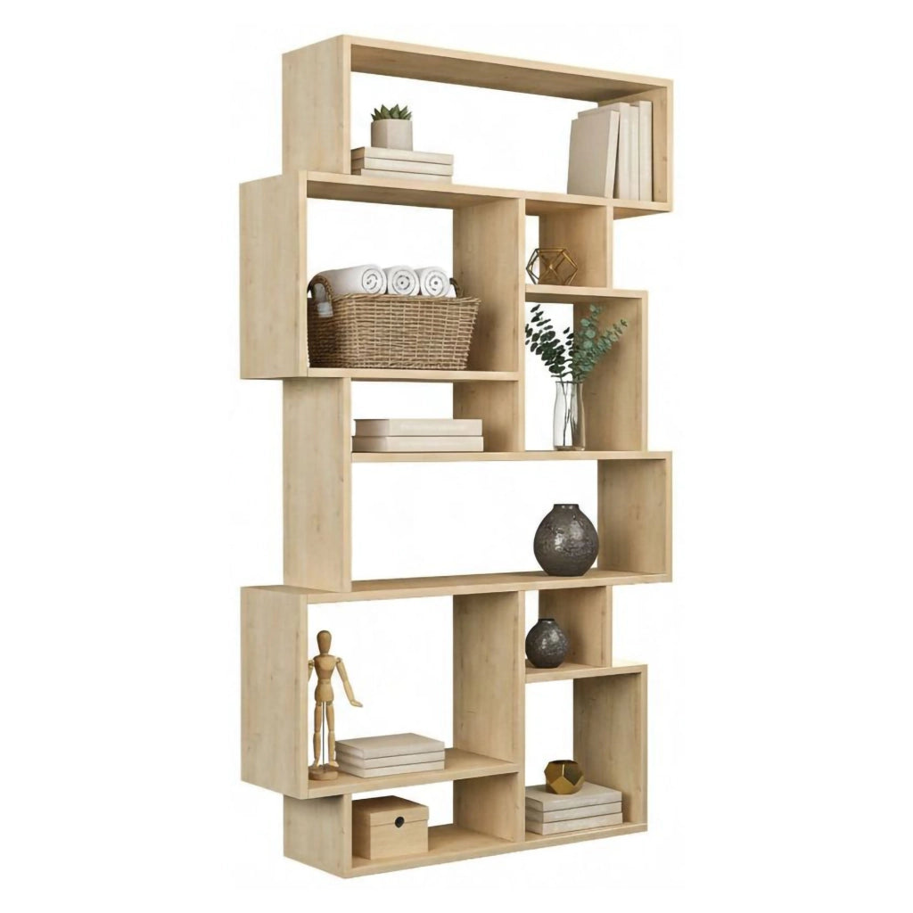 Libreria Casimira, Scaffale da ufficio, Mobile portalibri, Biblioteca, 96x26h169 cm, Quercia