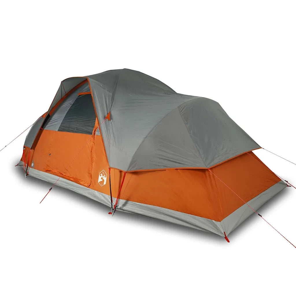 Tenda Familiare a Cupola 9 Persone-Tenda da campeggio Arancione Impermeabile