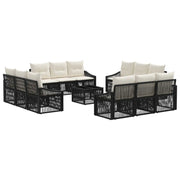 Set Divano da Giardino 13 pcs Nero polyrattan