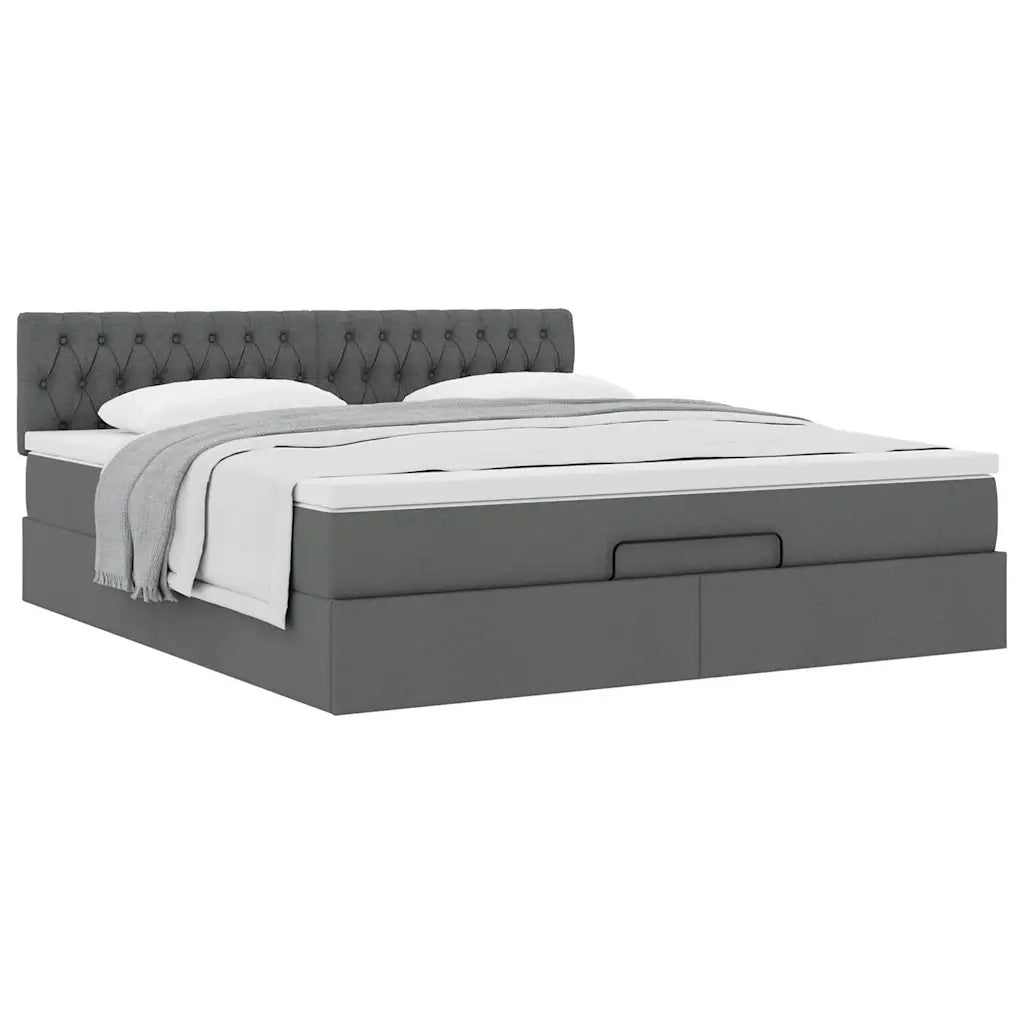 Struttura Letto Pouf con Materasso 180x200 cm in Tessuto 3311561
