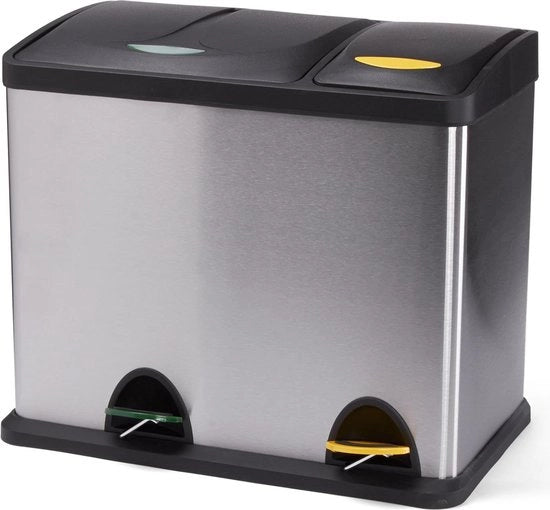 Sistema di separazione dei rifiuti 26 L - Grande contenitore di raccolta dei rifiuti pedale rottura automatica - Contenitore di raccolta dei rifiuti interno - Capacità 50 litri