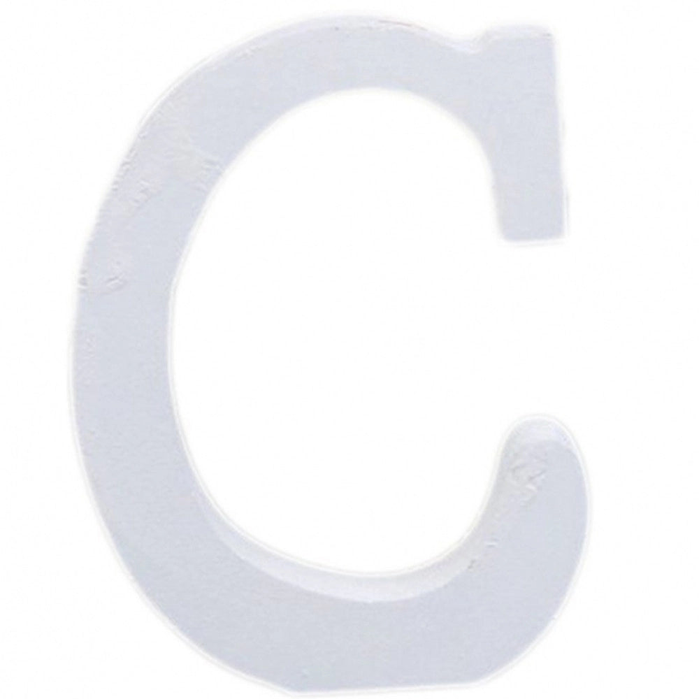 Trade Shop - Lettera C Legno Bianco 11cm Decorazione Confettata Matrimonio Compleanno Wedding -