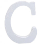 Trade Shop - Lettera C Legno Bianco 11cm Decorazione Confettata Matrimonio Compleanno Wedding -