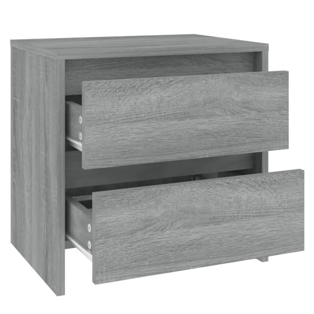 Set di 2 Comodini | Armadio da Notte | Mobiletto da notte Grigio Sonoma 45x34,5x44,5 cm in Truciolato