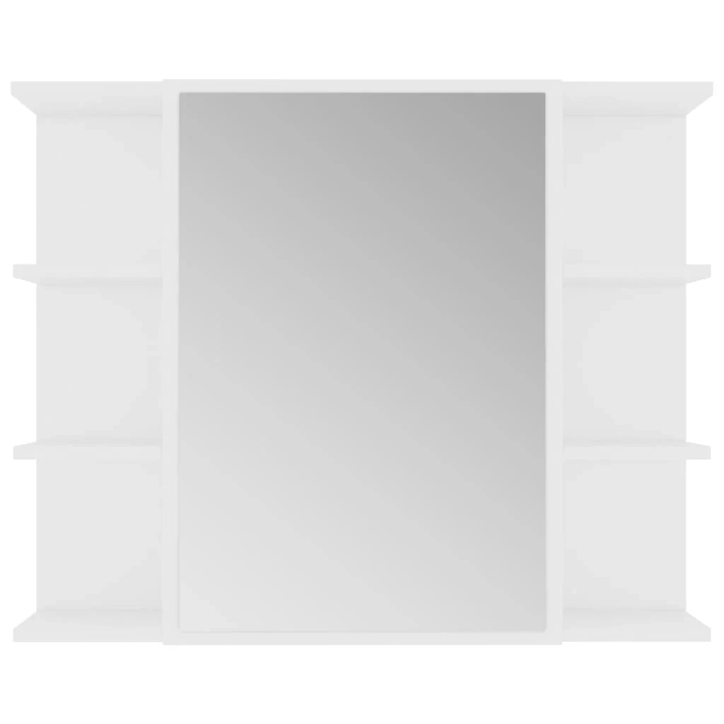 Mobiletto specchio da bagno 80 x 20,5 x 64 cm truciolato bianco 02_0006719
