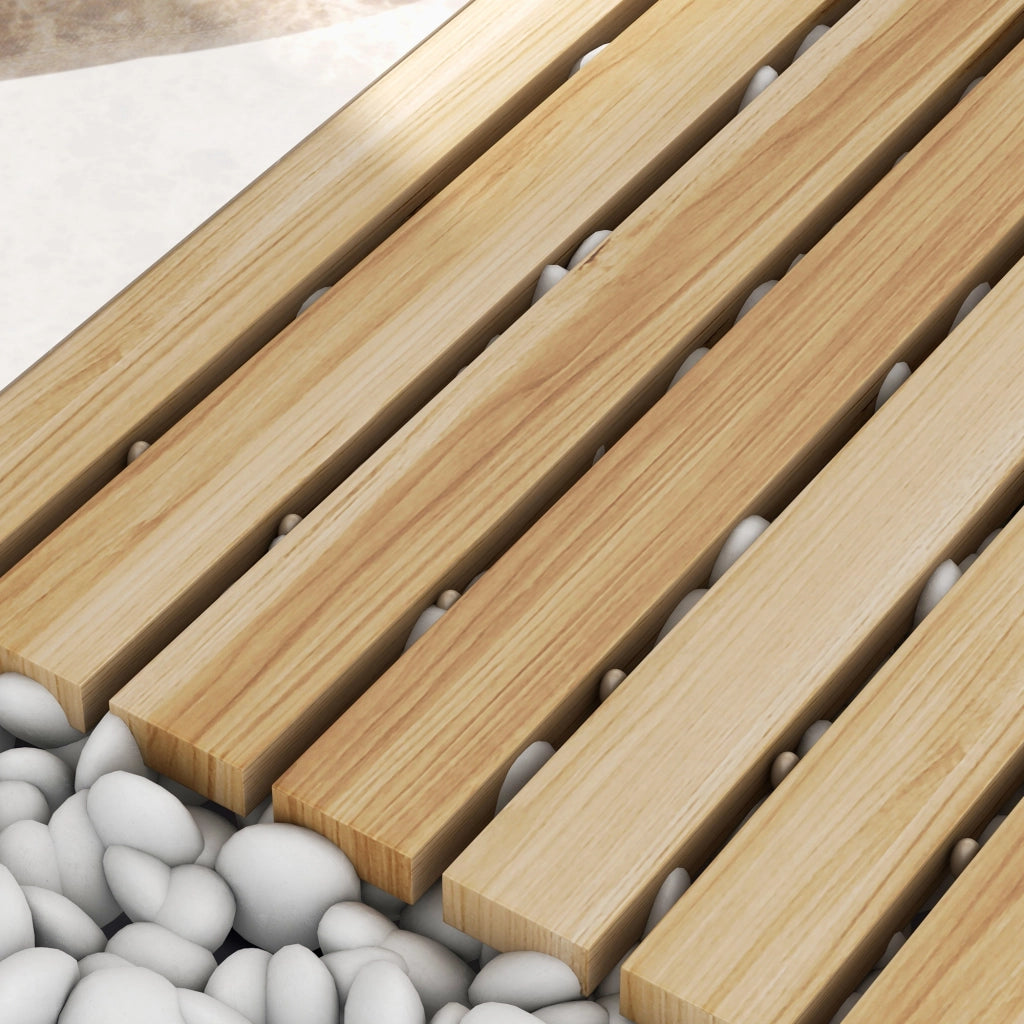 Passerella da Giardino Rotolabile ¨C zephmum ¨C Legno di Abete Naturale 120x47x1 cm
