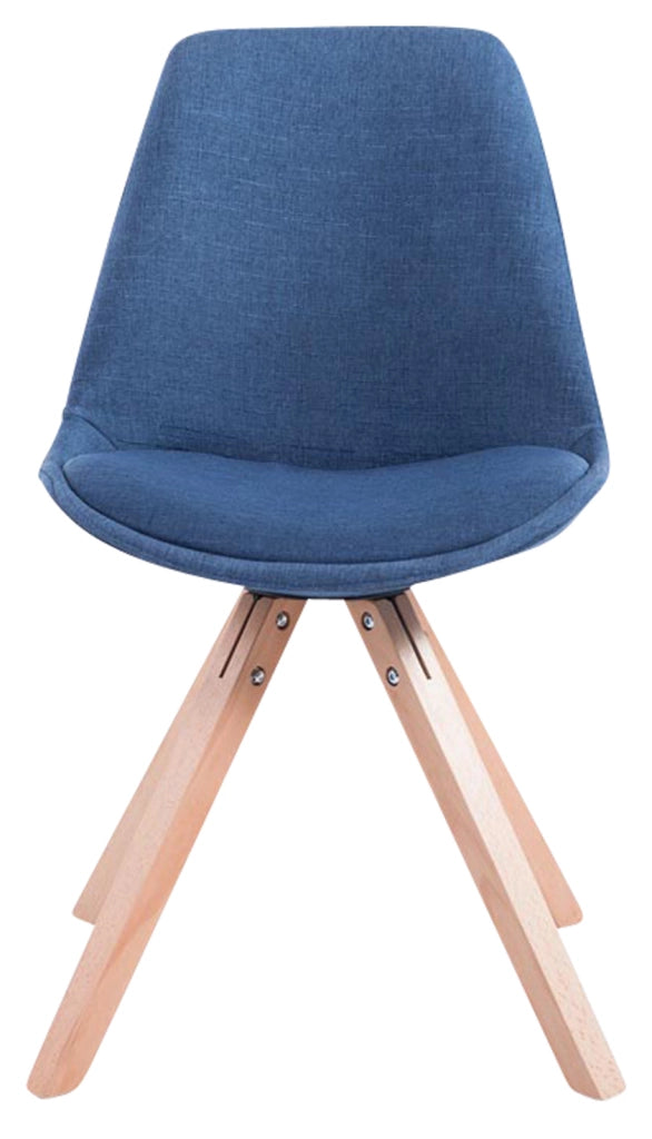 Set di 4 sedie per visitatori Toulouse Fabric Square blu,natura