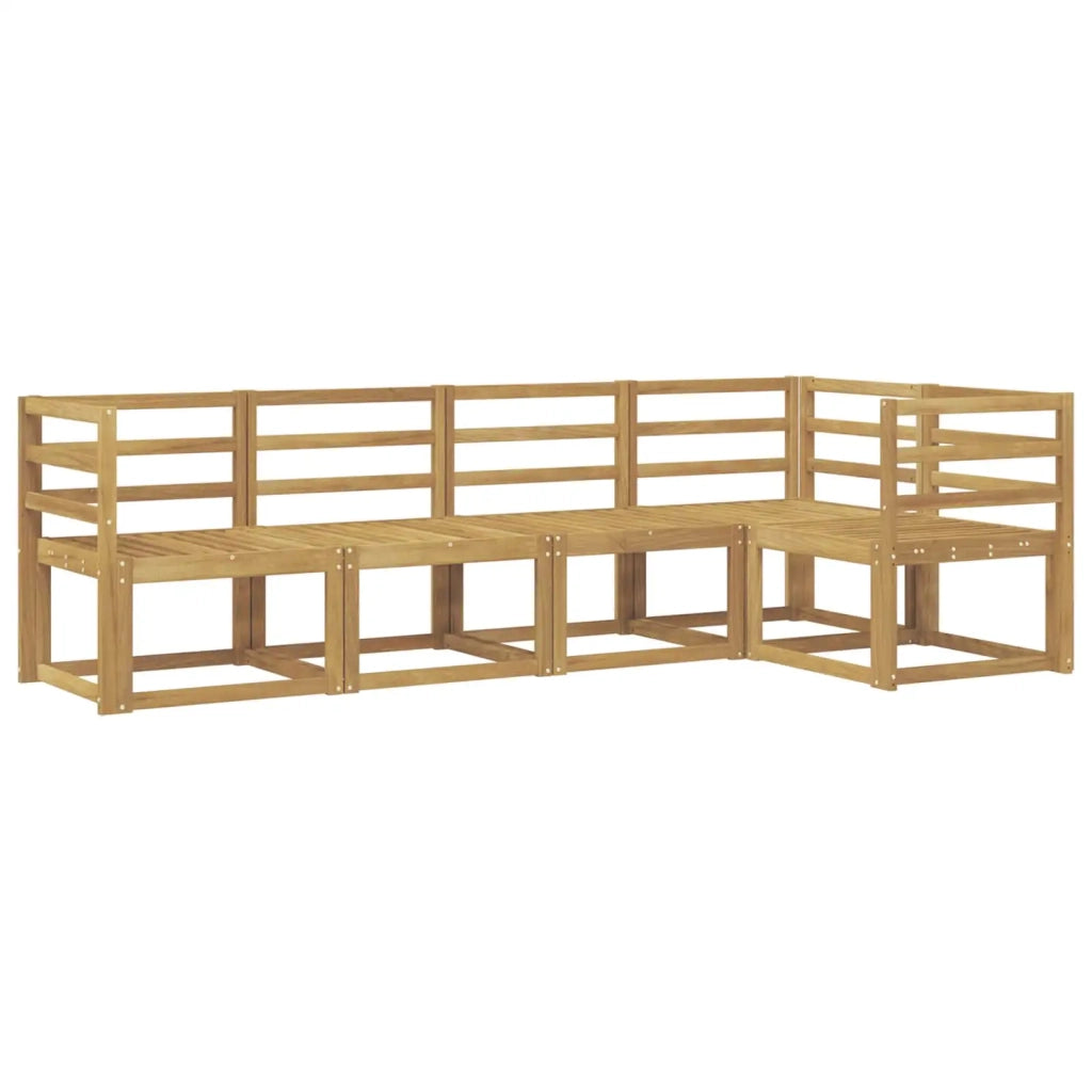 Set di divani da esterno 5 pcs Bianco Legno di Acacia Massello 3387613