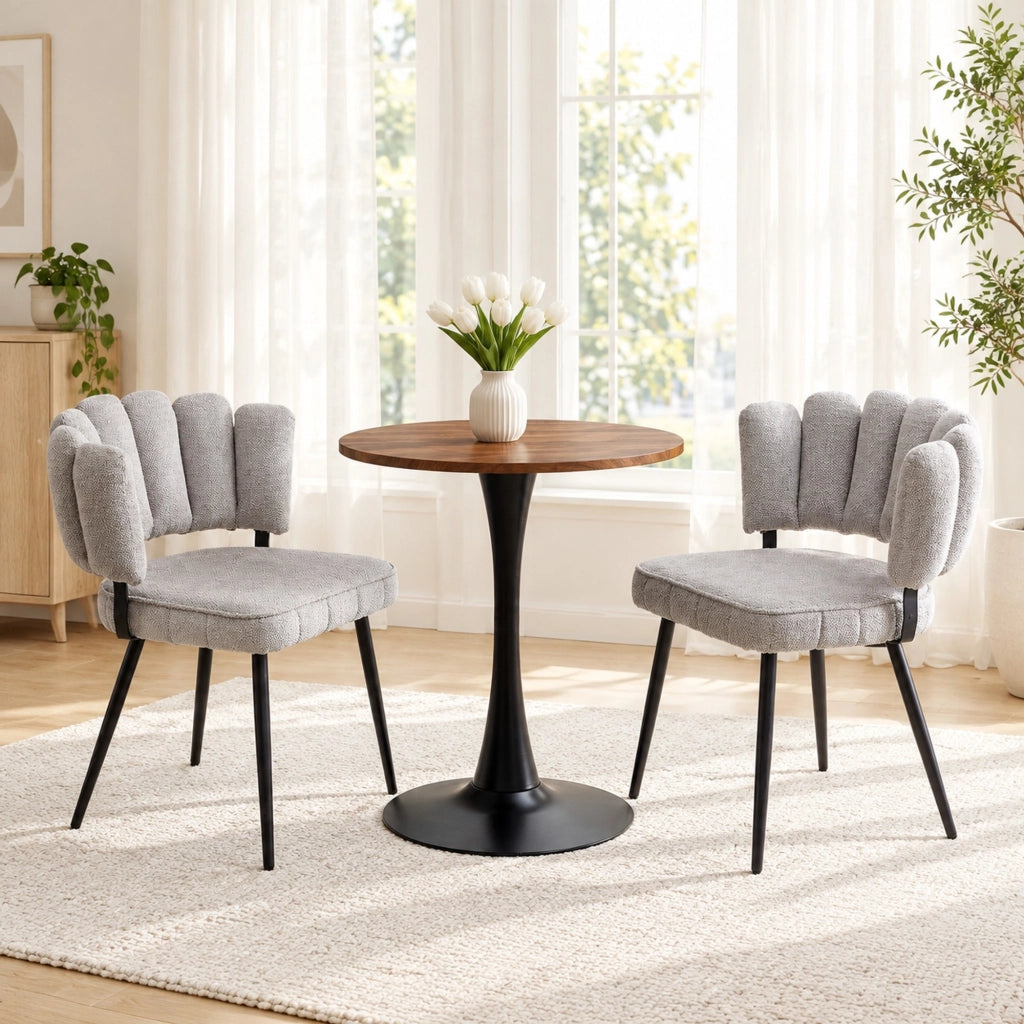 Set tavolo da pranzo con 2 sedie grigio chiaro