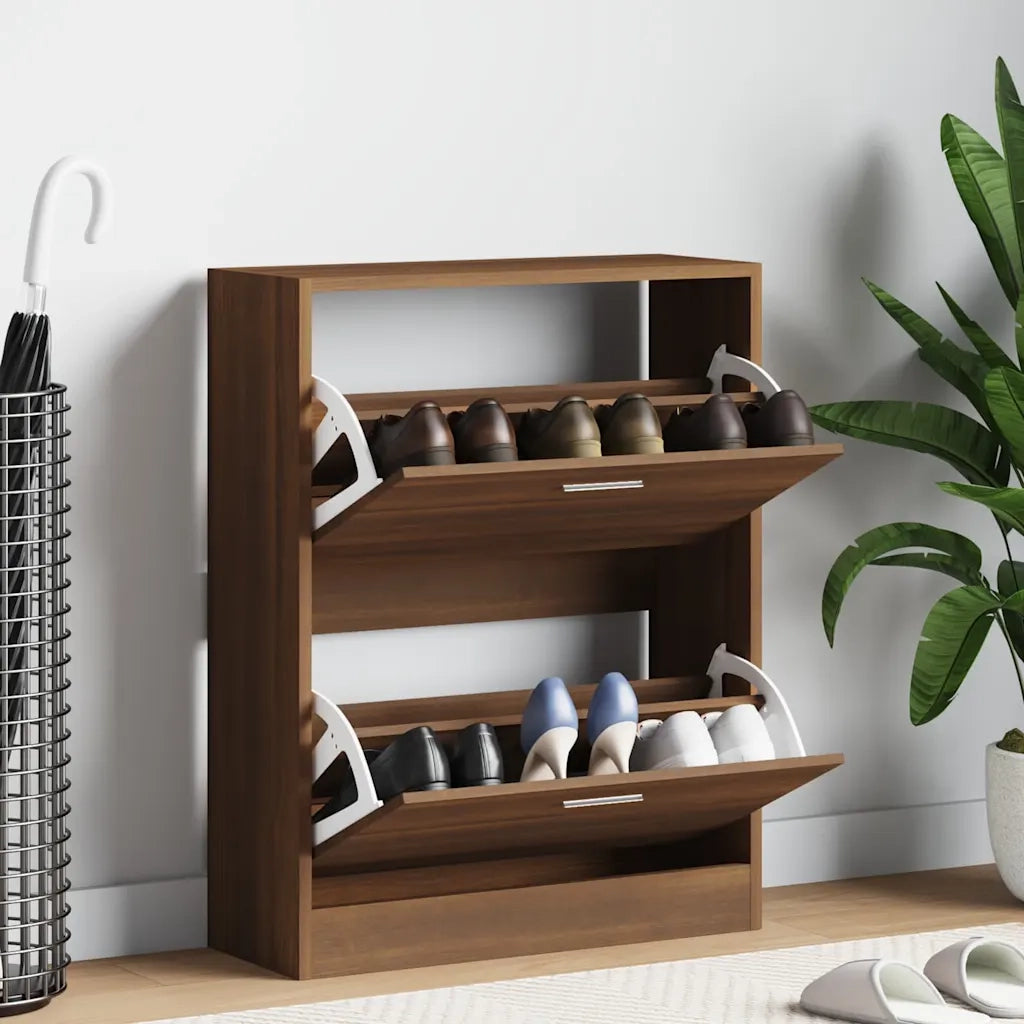 Scarpiera Rovere Marrone 63x24x81 cm in Legno Multistrato