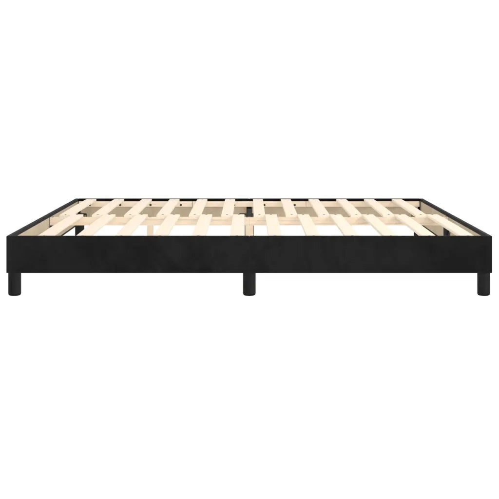 Struttura Letto a Rete a Molle-Giroletto Nero 200x200 cm in Velluto 796132