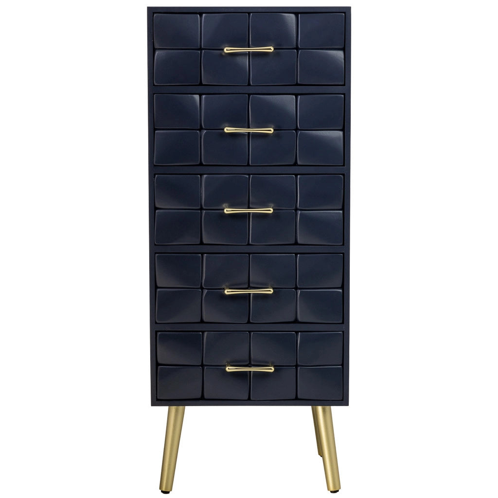 Cassettiera alta in legno nero 44x38x108h cm