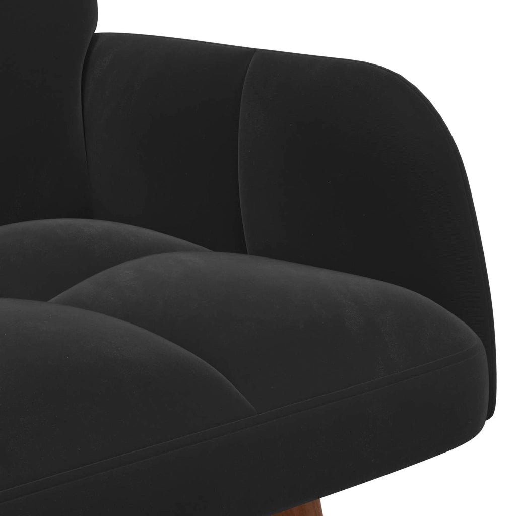 Divano | Divano da soggiorno | Sofa a Due Posti Nero 115 x 61 x 87 cm Velluto