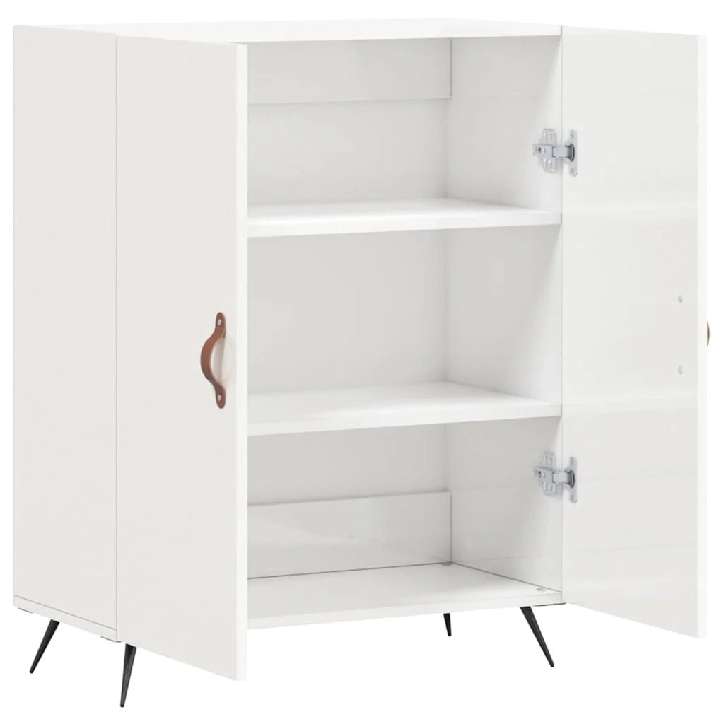 Buffet credenza cassettiera mobiletto mobile contenitore organizer per cucina soggiorno finitura lucida 69,5 x 34 x 90 cm legno ingegnerizzato bianco 02_0030732