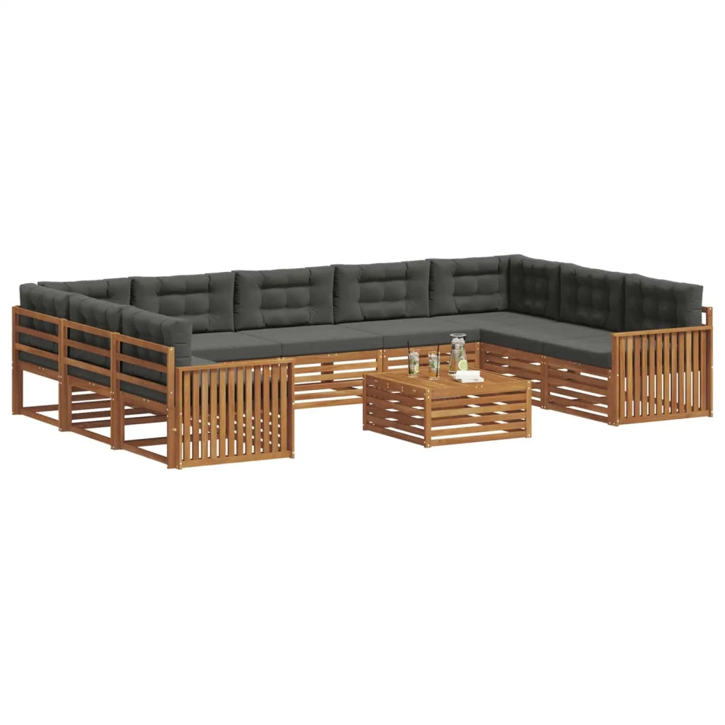 Set di divani da esterno 10 pcs Naturale e Antracite 3374167