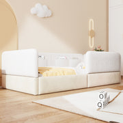 letto a piattaforma imbottito mdf pu bianco 90 x 200 cm