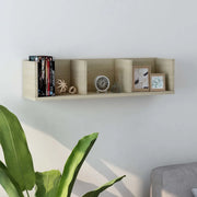 Scaffale Porta CD a Parete Rovere Sonoma 75x18x18cm Multistrato 801313