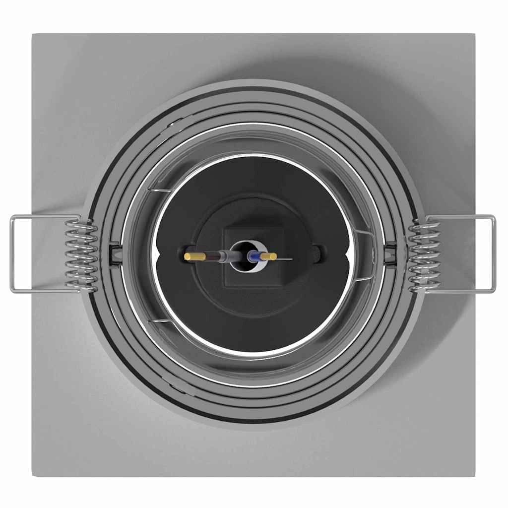 Set di 6 faretti da incasso moderni consegna facile 9 x 9 x 2 cm alluminio argento 02_0058265