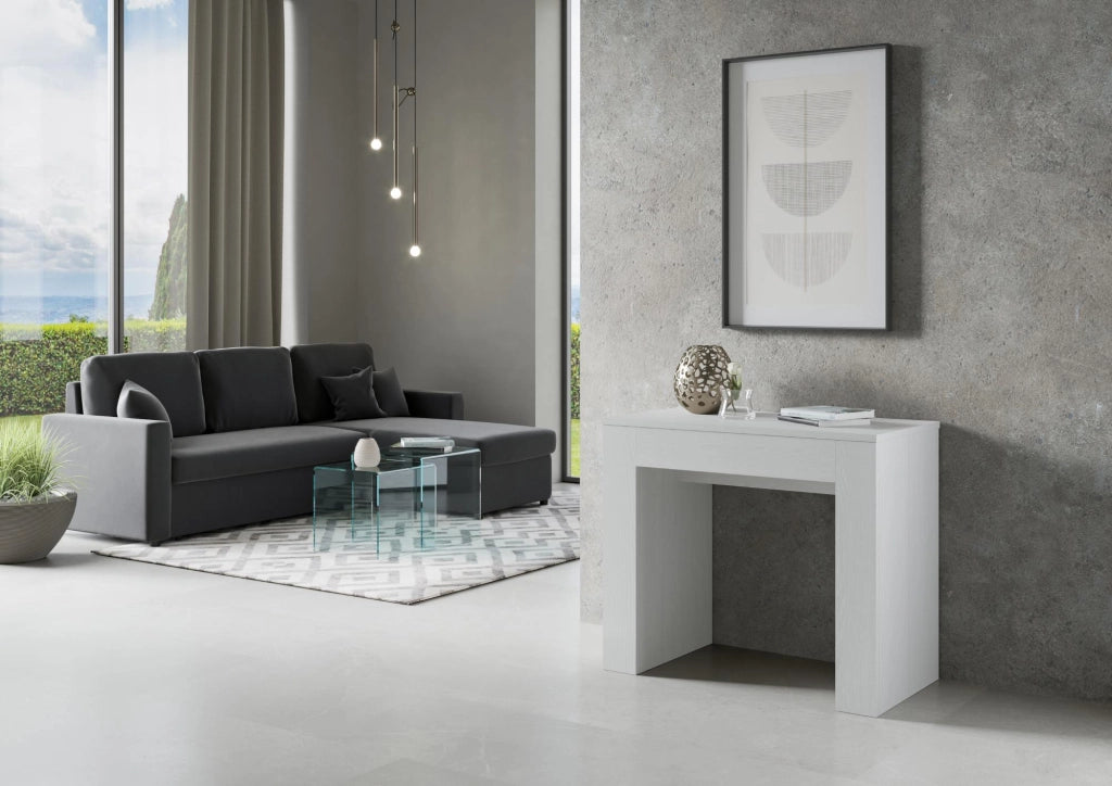 Consolle Allungabile 90-307x49x78 cm in Nobilitato Bianco