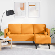 Sofa L-Shaped a 3 posti Giallo Scuro 160 cm in Tessuto