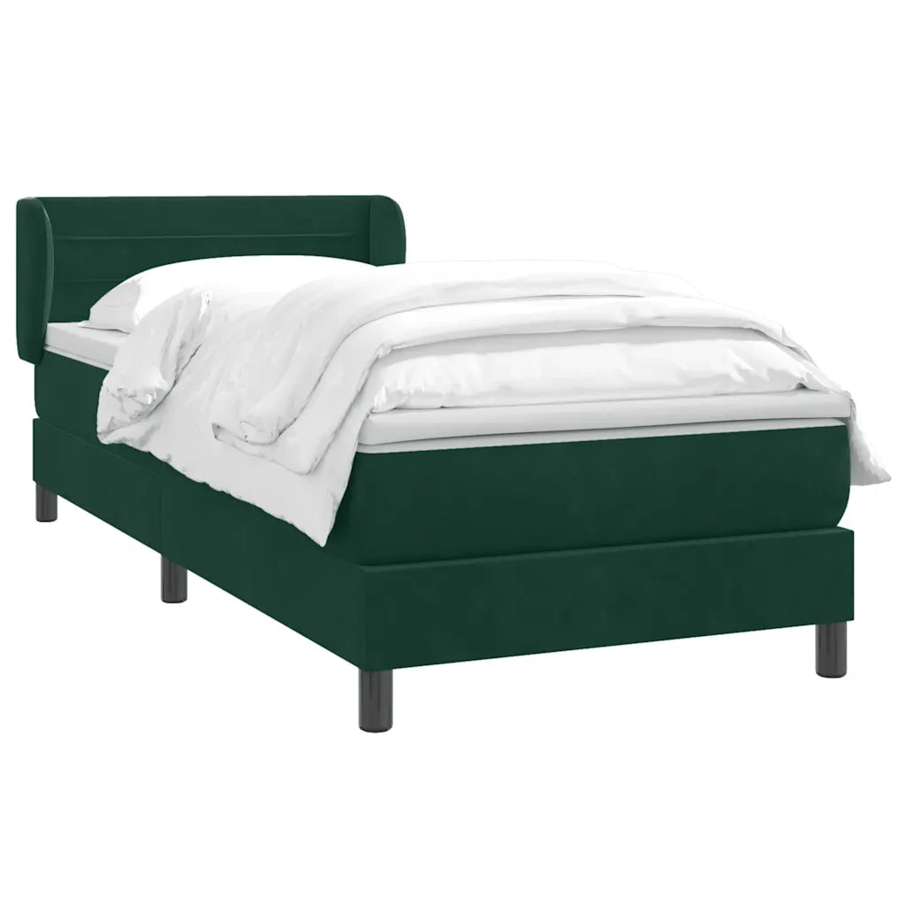 Giroletto a Molle con Materasso Verde Scuro 80x220 cm Velluto 3317634