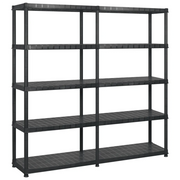 Scaffale a 5 Ripiani Nero 183x45,7x185 cm in Plastica cod mxl 52867