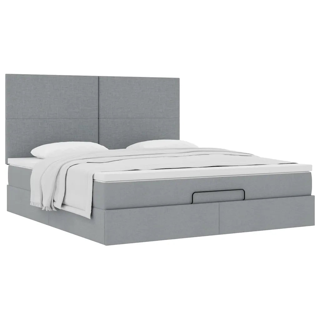 Struttura Letto Pouf con Materasso 180x200 cm in Tessuto 3313092