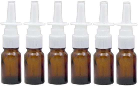 Set di 6 spray flessi in vetro trasparente - 10 ml - con atomizzatore - adatto per prodotti cosmetici - ideale per viaggi - con contenitore in vetro trasparente